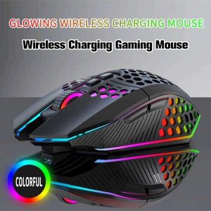Ratón Inalámbrico Hxsj 2.4 Recargable Con Diseño De Panal