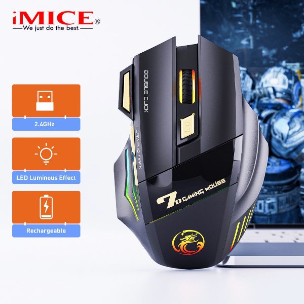 Imice 1 Pieza Modo Simple Ratón De Juego Inalámbrico Óptico - Imagen 12