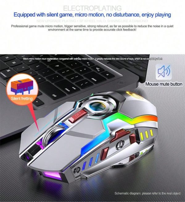 Ratón Inalámbrico Recargable Silent Darwing Para Oficina - Imagen 15