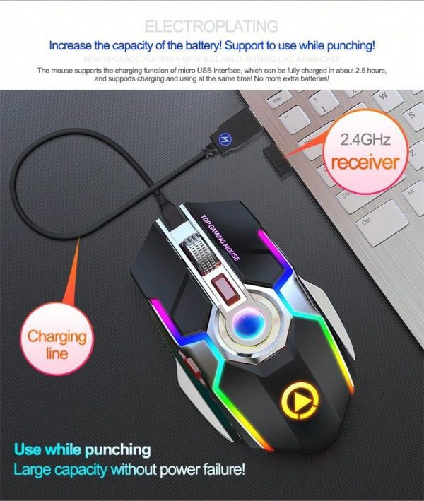 Ratón Inalámbrico Recargable Silent Darwing Para Oficina - Imagen 14