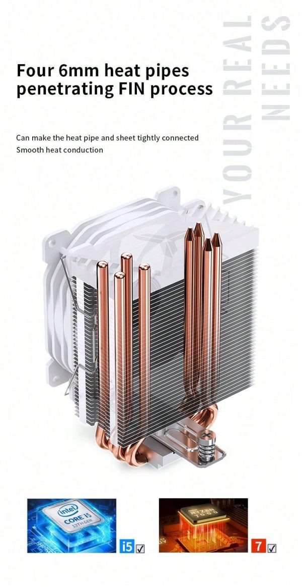 Enfriador De Cpu Blanco Jonsbo Cr1400 E Con Ventilador Para Pc - Imagen 7