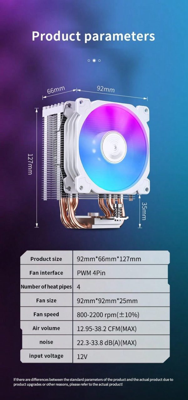 Enfriador De Cpu Blanco Jonsbo Cr1400 E Con Ventilador Para Pc - Imagen 14