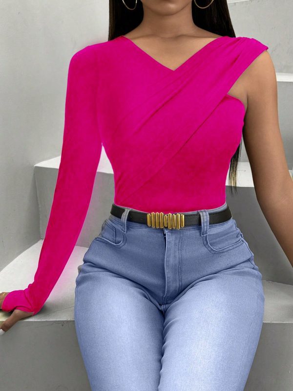 SHEIN Slayr Camiseta De Señora Entallada Con Cuello En V - Imagen 8