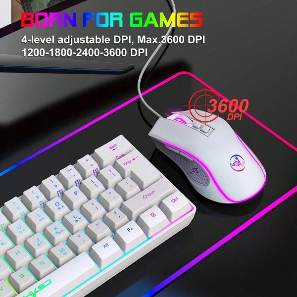 HXSJ Ratón USB con cable con retroiluminación de colores - Imagen 14