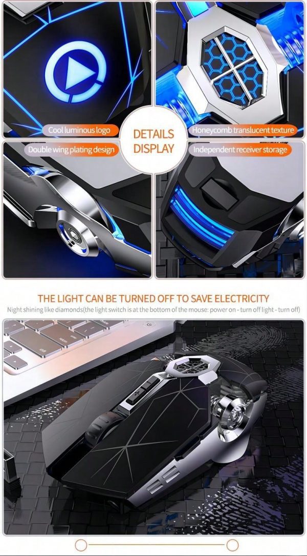 Ratón ergonómico de juegos con iluminación LED RGB - Imagen 17