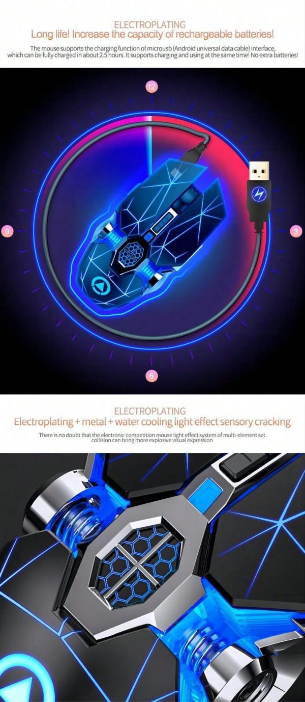 Ratón ergonómico de juegos con iluminación LED RGB - Imagen 20