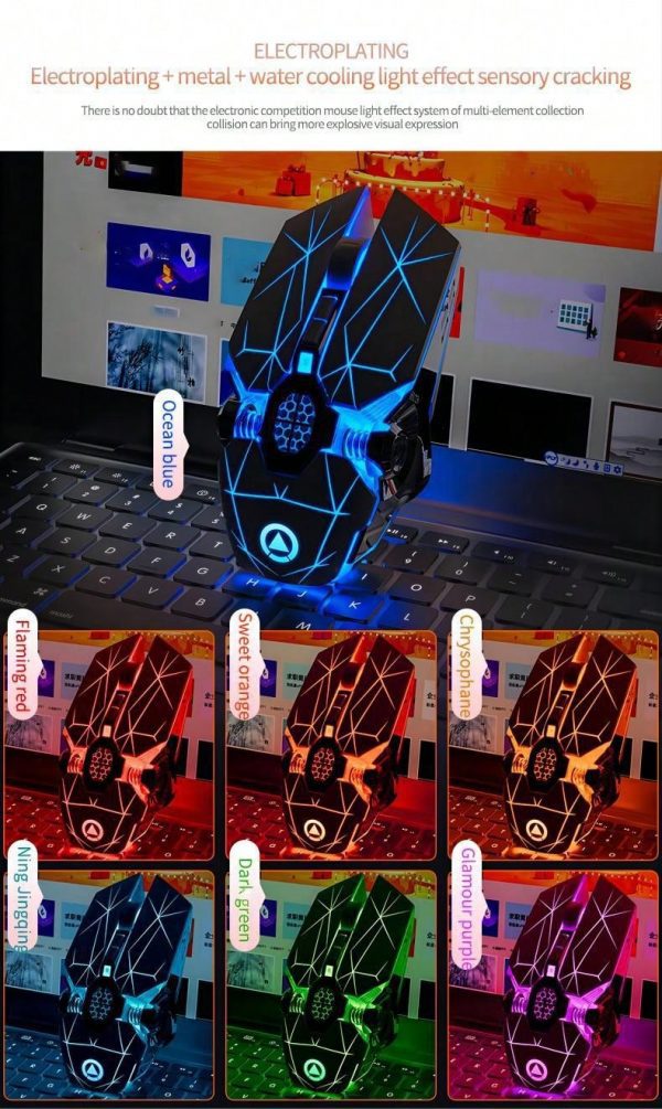 Ratón ergonómico de juegos con iluminación LED RGB - Imagen 19
