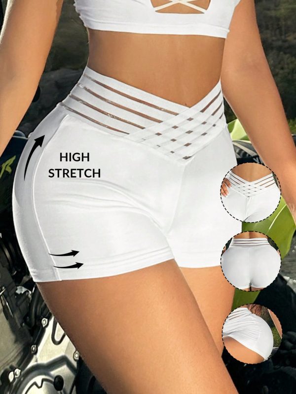 SHEIN SXY Leggings sexis para mujeres con malla empalmada - Imagen 8