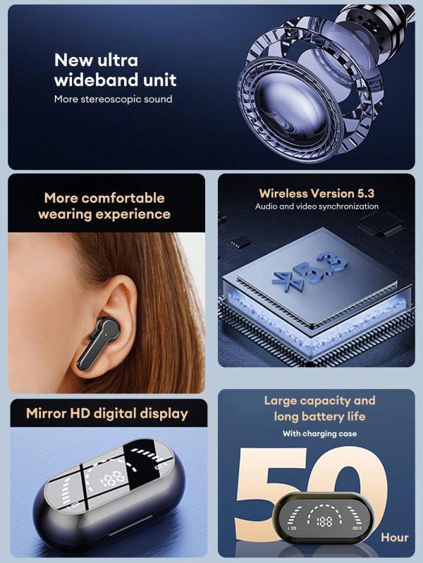 Auriculares inalámbricos con cancelación de ruido pasiva, - Imagen 11