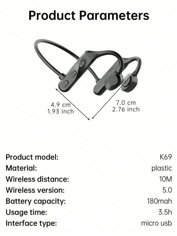 1 pieza Auricular inalámbrico de conducción ósea - Imagen 20