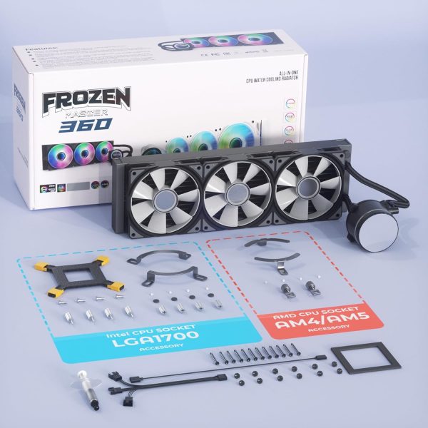 Enfriador líquido de CPU 240 ARGB AIO con radiador de 9.449 in - Imagen 13