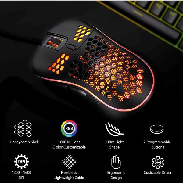UrbanX Ratón para juegos con cable - Imagen 9