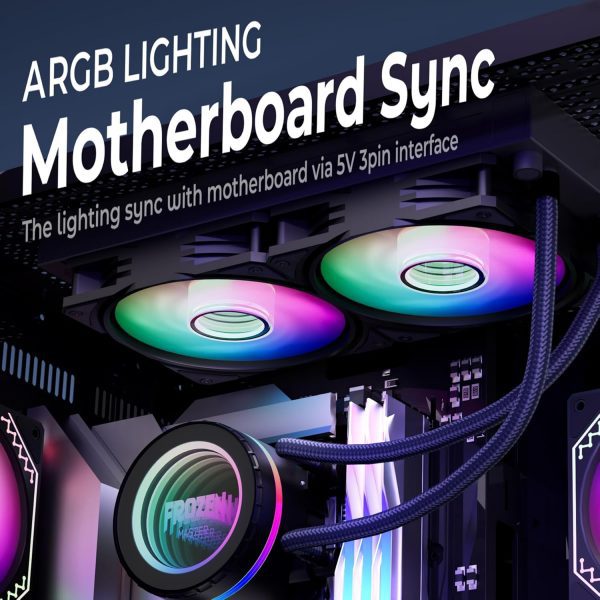 Enfriador líquido de CPU 240 ARGB AIO con radiador de 9.449 in - Imagen 2