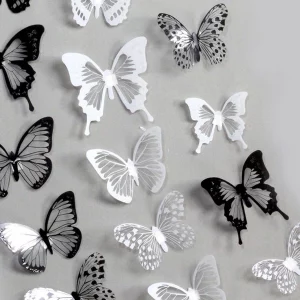 18 piezas/set Decoración de pared de mariposa 3D