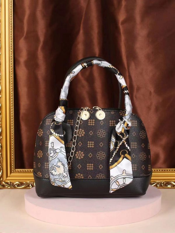 Bolso de cúpula con patrón de cuadros Decoración de bufanda - Imagen 6