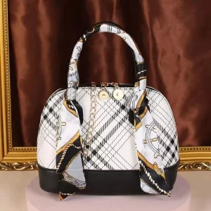 Bolso de cúpula con patrón de cuadros Decoración de bufanda