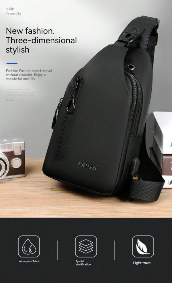 WEIXIER 1pc Men's Crossbody Bag, Messenger Bag, Chest Bag - Imagen 7