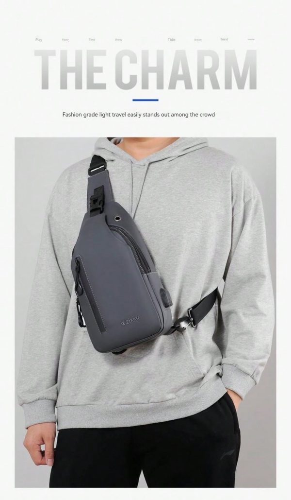 WEIXIER 1pc Men's Crossbody Bag, Messenger Bag, Chest Bag - Imagen 8