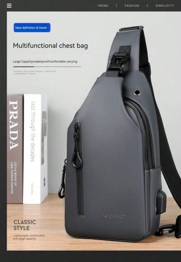 WEIXIER 1pc Men's Crossbody Bag, Messenger Bag, Chest Bag - Imagen 9