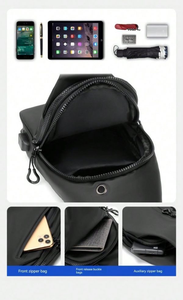 WEIXIER 1pc Men's Crossbody Bag, Messenger Bag, Chest Bag - Imagen 12