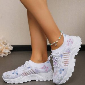 Women Knitted Comfortable Casual Road Shoes