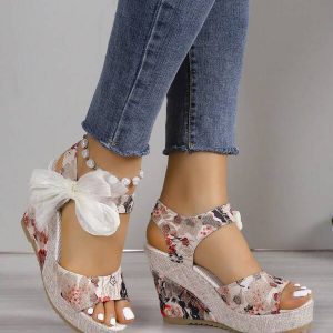 Sandalias de cuña con plataforma para mujer europeas