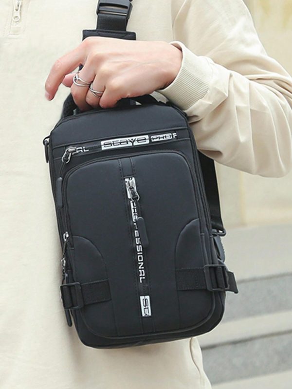 [Three Ways To Carry] Multi-Functional Chest Bag Male Crossbody Bag - Imagen 8