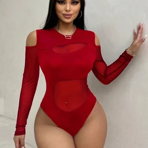 SHEIN SXY Body de mujer de color monocromático