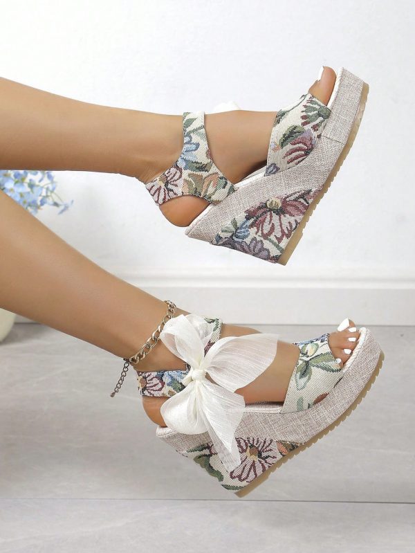 Sandalias de cuña con plataforma para mujer europeas - Imagen 8