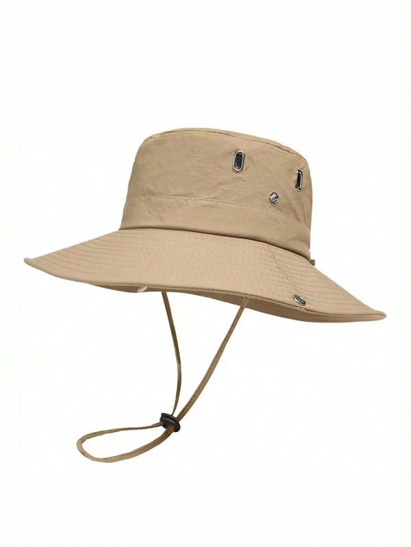 1 pieza sombrero de pesca negro unisex con protección contra el sol - Imagen 14