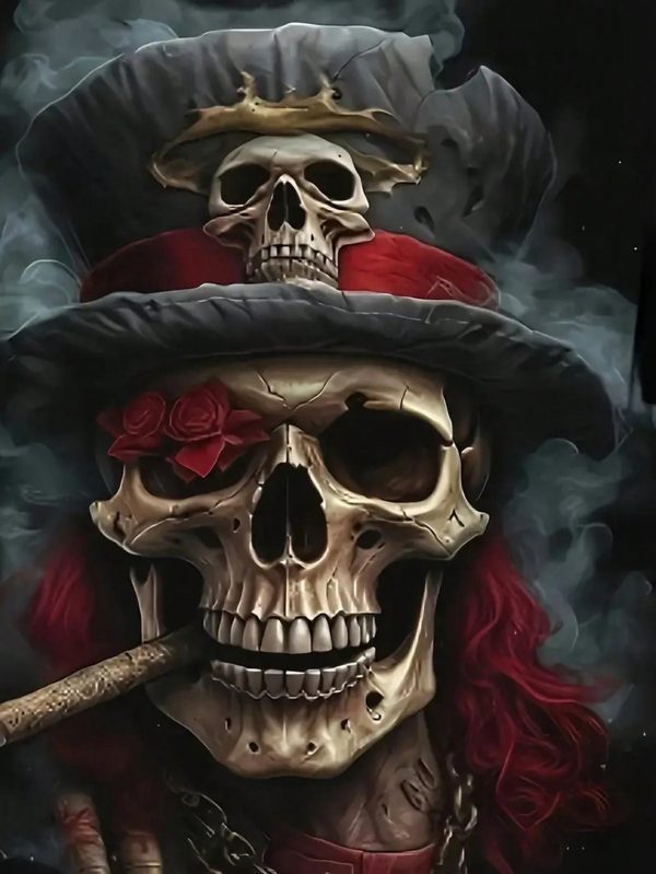 Camiseta gráfica con patrón de humo - Cuello redondo clásico - Imagen 8