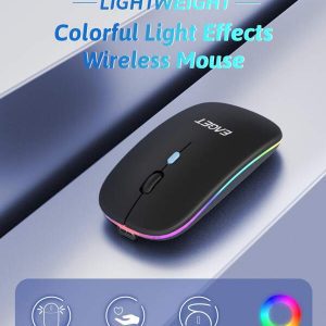 EAGET Ratón inalámbrico portátil y silencioso de 2.4G con luz LED