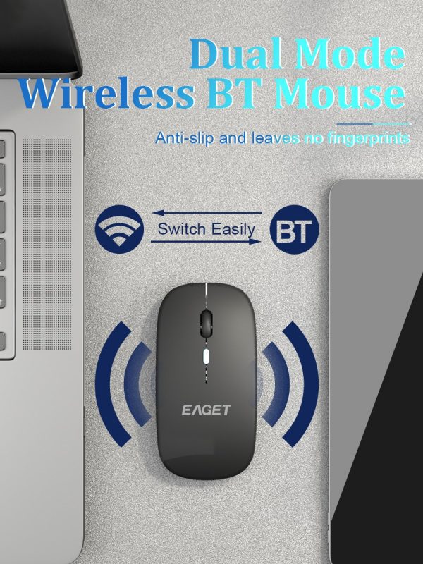 EAGET Ratón inalámbrico portátil y silencioso de 2.4G con luz LED - Imagen 9