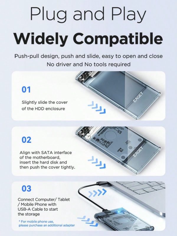 EAGET 2.5'' External Hard Drive Enclosure USB 3.0 To SATA III Hard Disk - Imagen 17