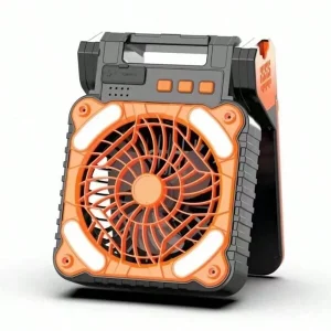 Ventilador solar portátil de camping de 10000mAh con linterna LED