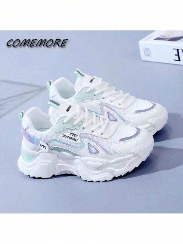 New Fashion Breathable Mesh All-Match Casual Shoes Lace Up Female - Imagen 5