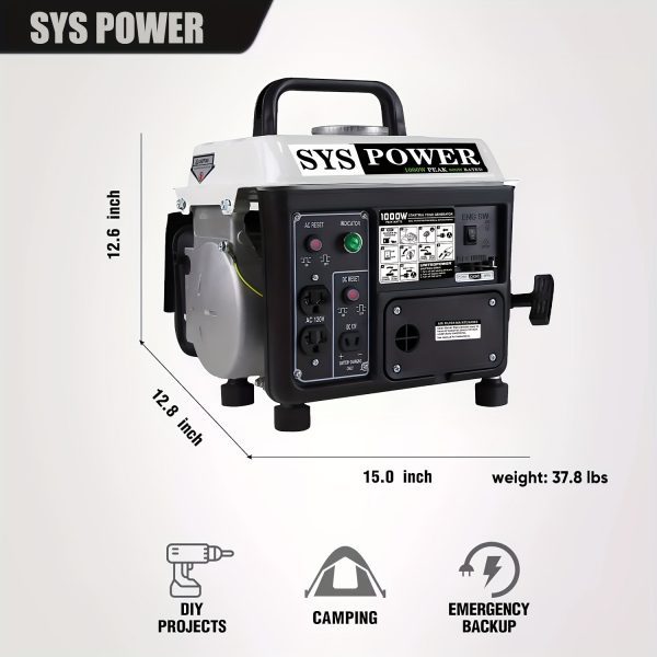 Generador Portátil de Gasolina de 900W - Ultraligero - Imagen 3