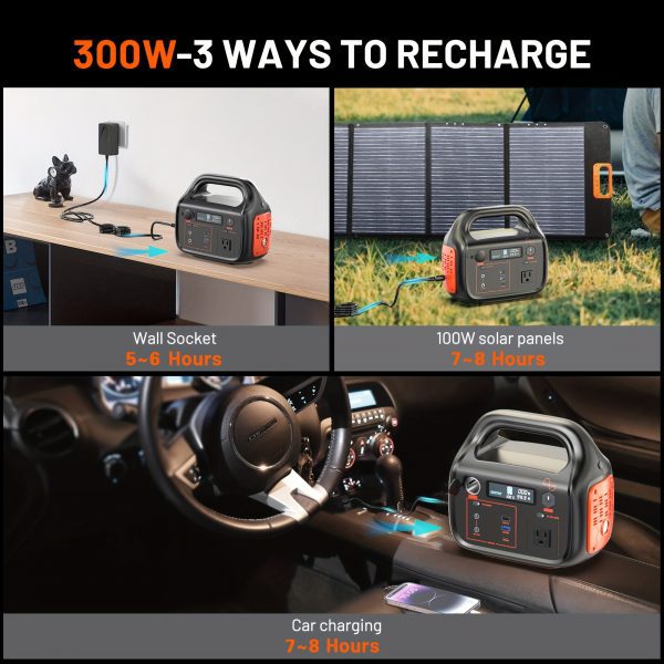 Generador solar de 294Wh 300W, estación de energía portátil con salida USB-C PD de 60W - Imagen 6