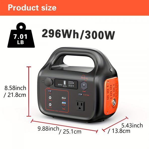 Generador solar de 294Wh 300W, estación de energía portátil con salida USB-C PD de 60W - Imagen 4