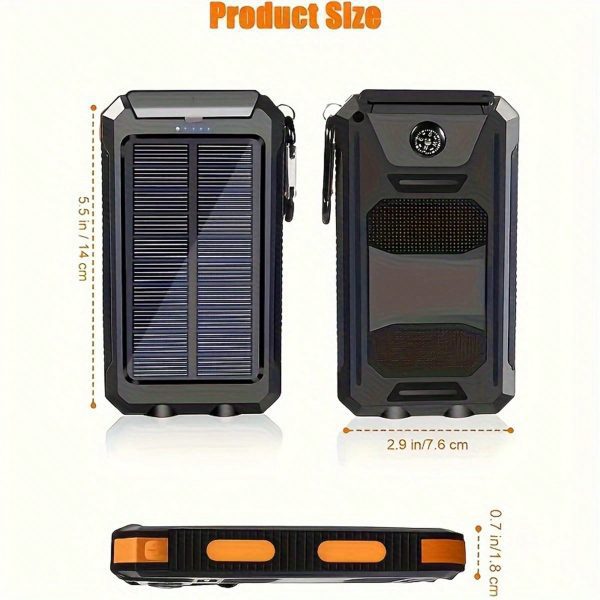 Banco de energía solar de 10000-20000mAh - Salida USB C de carga rápida - Imagen 8