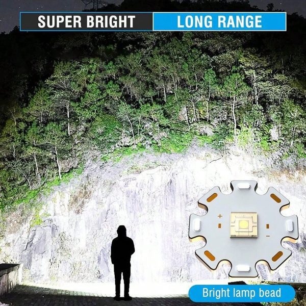 HngLngJoe 1 pieza Linterna LED recargable, alta luminosidad, zoom ajustable - Imagen 18