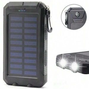 Banco de energía solar de 10000-20000mAh - Salida USB C de carga rápida