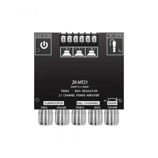 2.1 Canal Amplificador Digital Inalámbrico, Módulo Amplificador de Subwoofer con Calidad de Sonido HIFI ZK-MT21 - Imagen 9