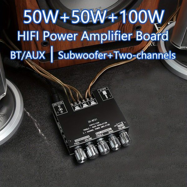 2.1 Canal Amplificador Digital Inalámbrico, Módulo Amplificador de Subwoofer con Calidad de Sonido HIFI ZK-MT21