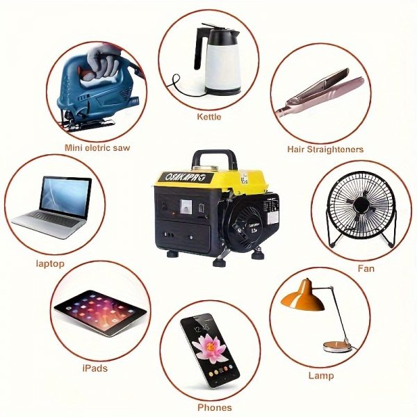 Generador Portátil de Gasolina de 900W - Ultraligero - Imagen 7