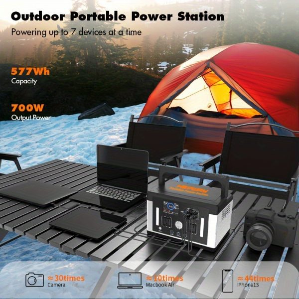 Generador solar de 700 W (pico de 1400 W) Estación de energía portátil de 577 Wh - Imagen 6