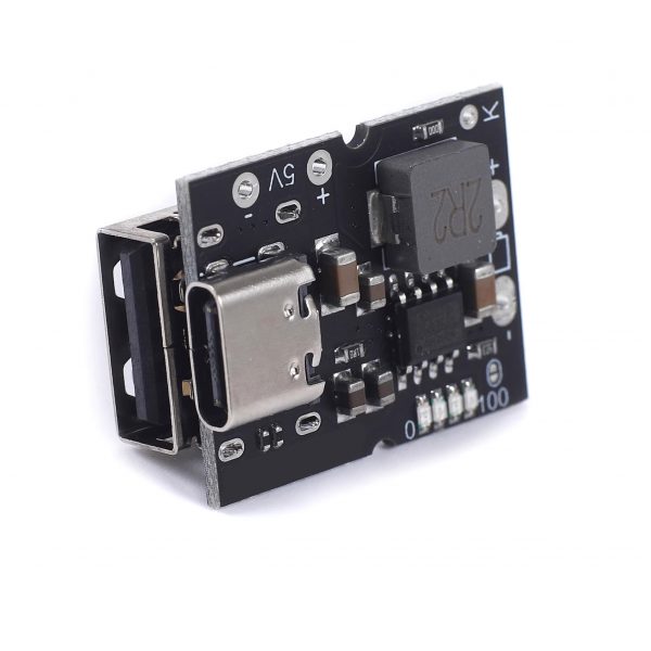 Convertidor de Potencia USB-C 5V 2A con Pantalla LED - Módulo de Carga de Paso Alto para Proyectos DIY, Fibra de Vidrio Negra - Imagen 3