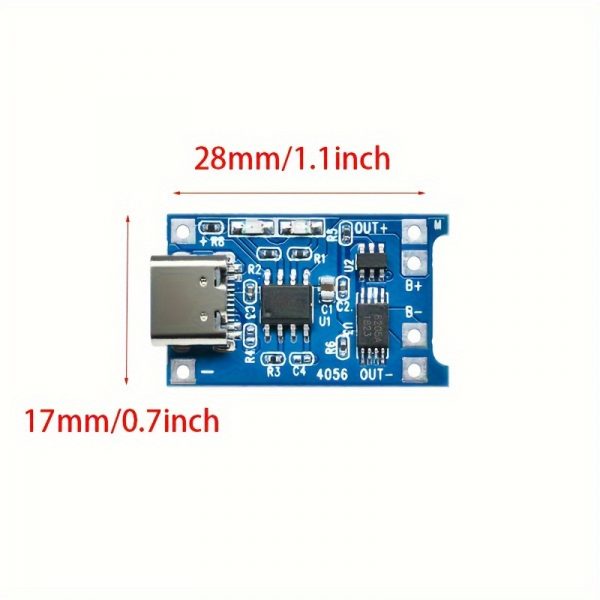 15 piezas de placa del cargador de batería de litio con protección 5V 1A TP4056 módulo de carga tipo C USB 18650 - Imagen 2