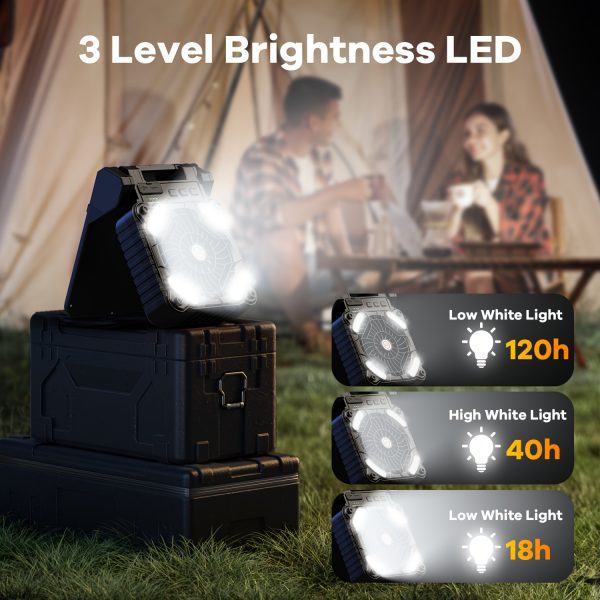 Ventilador Solar Recargable de 10400mAh para Camping - Imagen 8