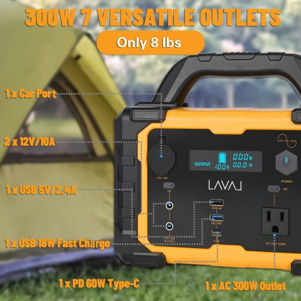 Estación de energía portátil de 300W pico 600W/294Wh con panel solar plegable de 100W - Imagen 9